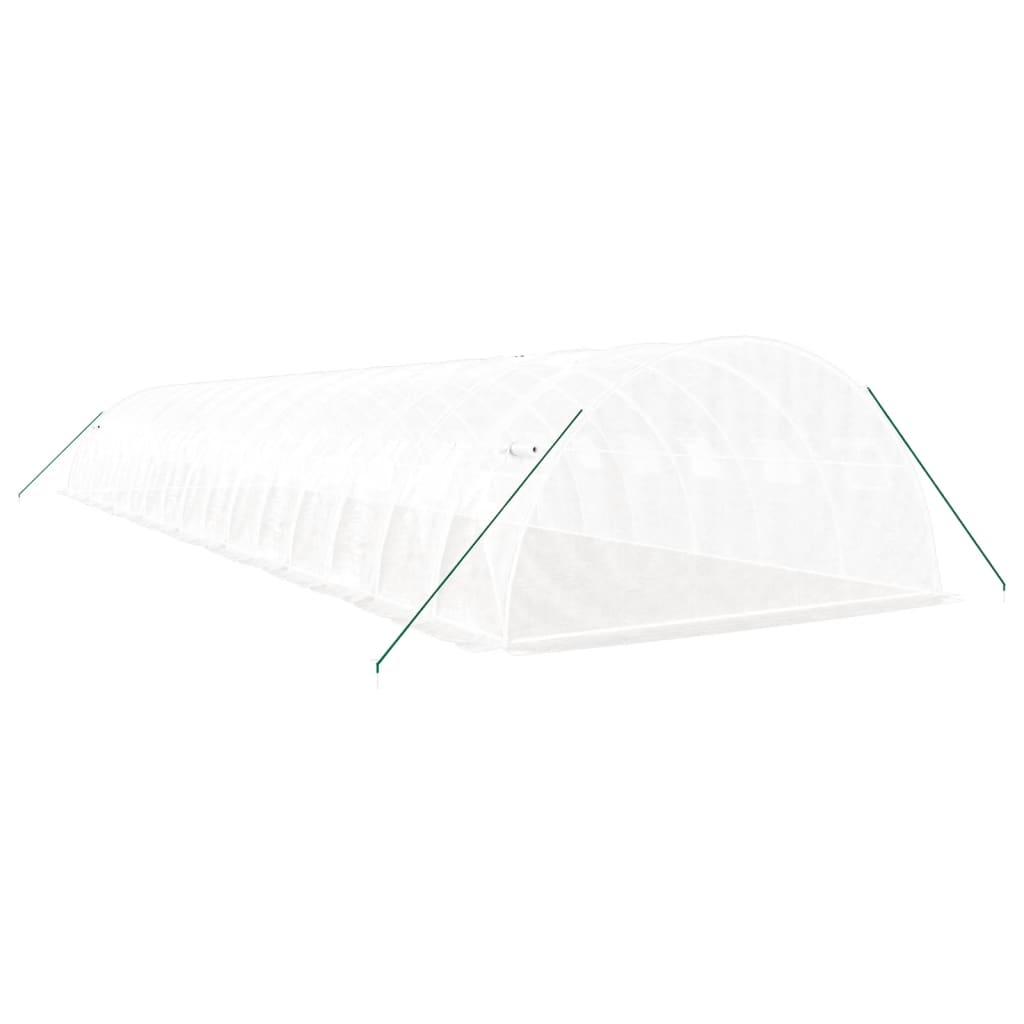 vidaXL Seră cu cadru din oțel, alb, 64 m², 16x4x2 m vidaXL Seră cu cadru din oțel, alb, 64 m², 16x4x2 m