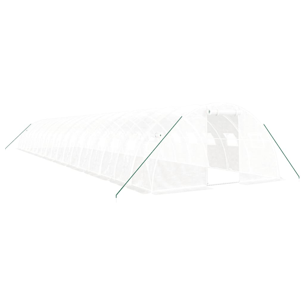 vidaXL Seră cu cadru din oțel, alb, 72 m², 18x4x2 m vidaXL Seră cu cadru din oțel, alb, 72 m², 18x4x2 m