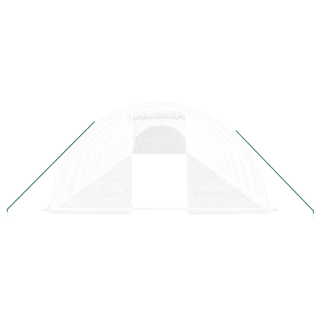 vidaXL Seră cu cadru din oțel, alb, 72 m², 18x4x2 m vidaXL Seră cu cadru din oțel, alb, 72 m², 18x4x2 m