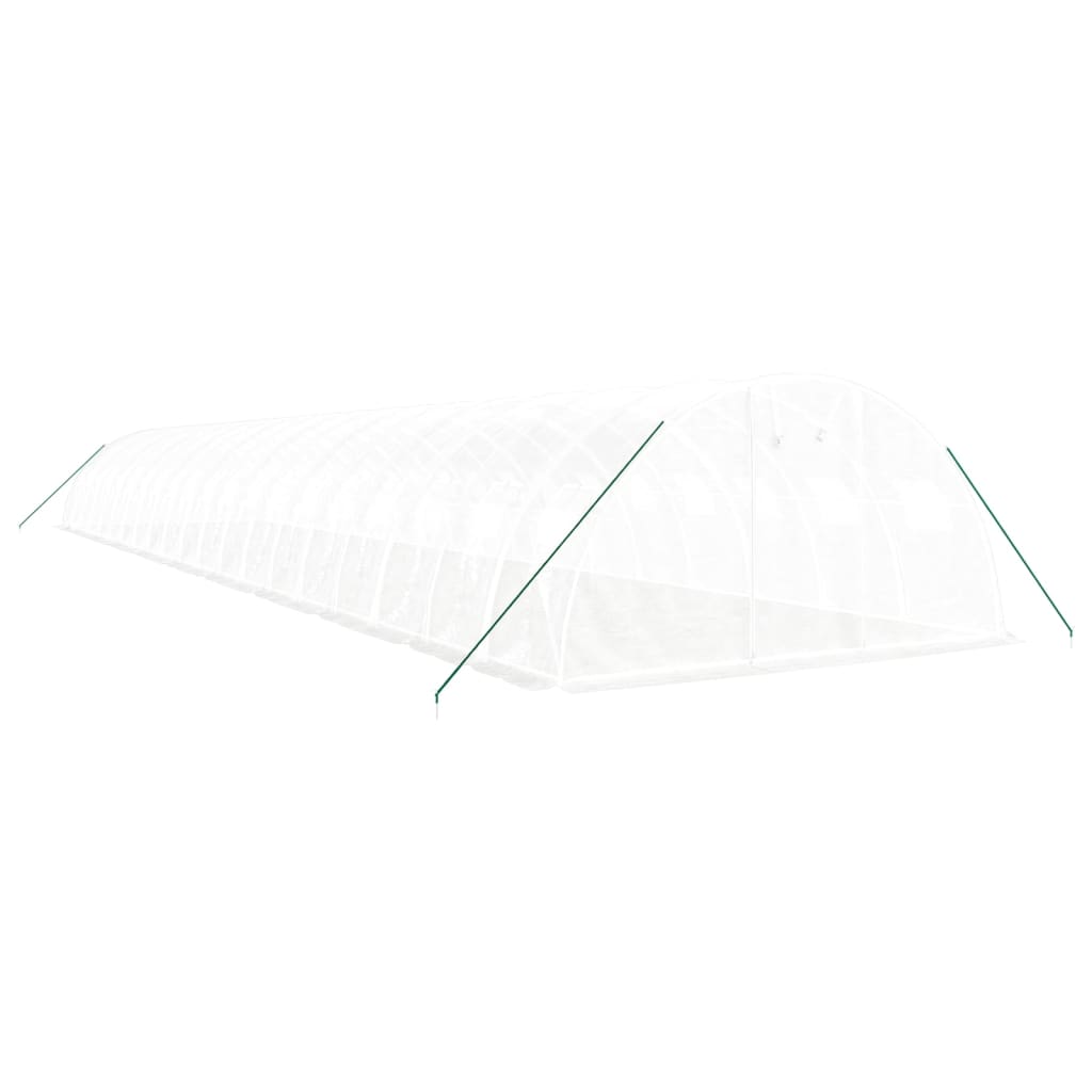 vidaXL Seră cu cadru din oțel, alb, 80 m², 20x4x2 m