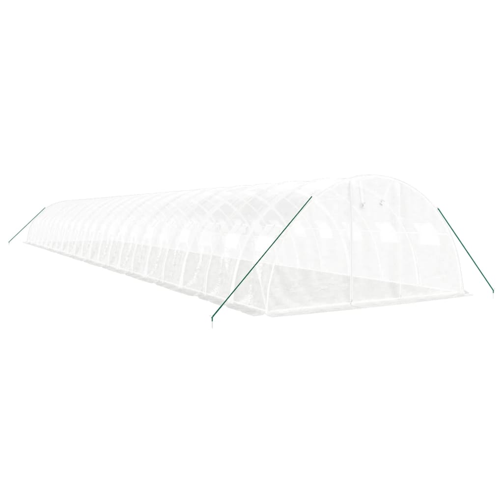vidaXL Seră cu cadru din oțel, alb, 88 m², 22x4x2 m vidaXL Seră cu cadru din oțel, alb, 88 m², 22x4x2 m