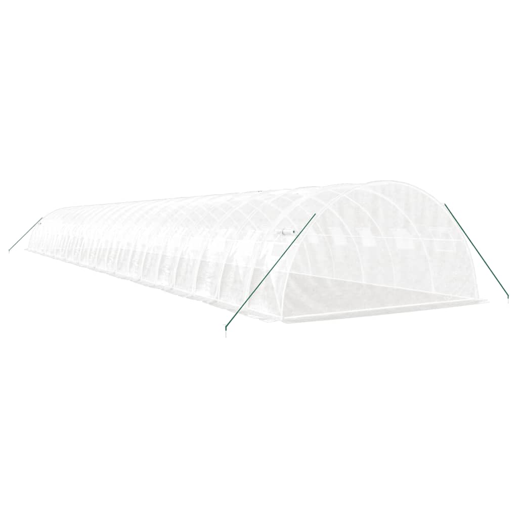 vidaXL Seră cu cadru din oțel, alb, 88 m², 22x4x2 m vidaXL Seră cu cadru din oțel, alb, 88 m², 22x4x2 m