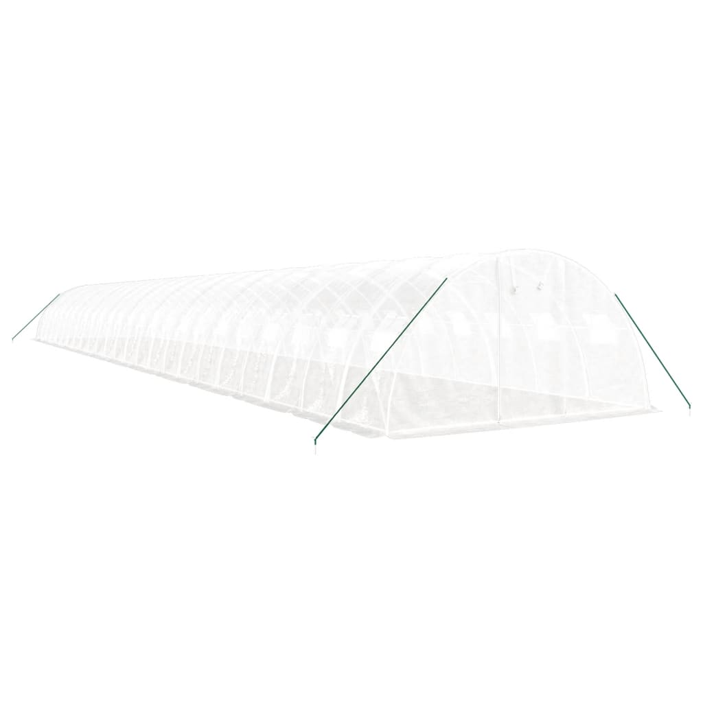 vidaXL Seră cu cadru din oțel, alb, 96 m², 24x4x2 m vidaXL Seră cu cadru din oțel, alb, 96 m², 24x4x2 m