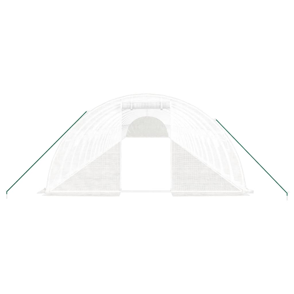 vidaXL Seră cu cadru din oțel, alb, 96 m², 24x4x2 m vidaXL Seră cu cadru din oțel, alb, 96 m², 24x4x2 m
