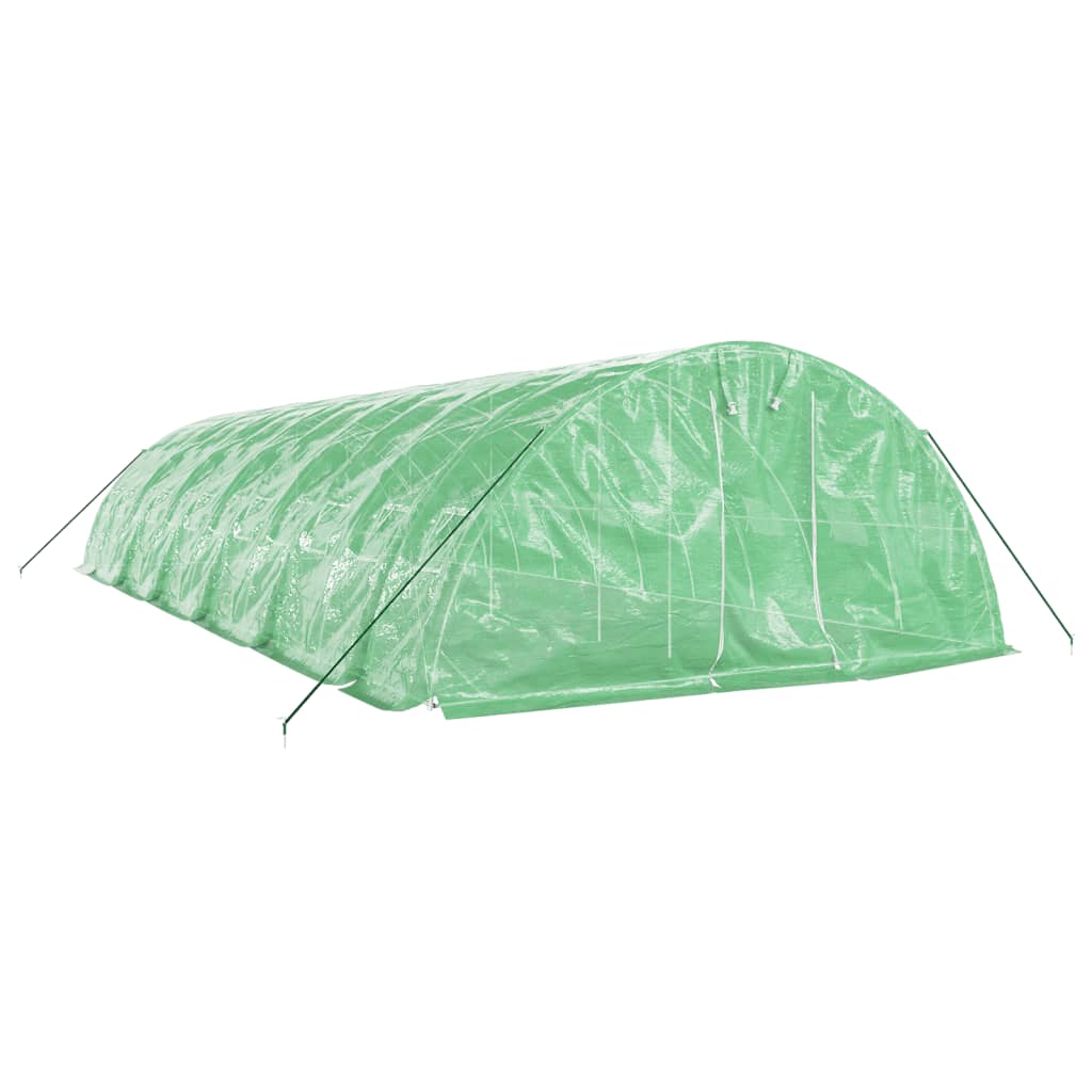 vidaXL Seră cu cadru din oțel, verde, 60 m², 12x5x2,3 m