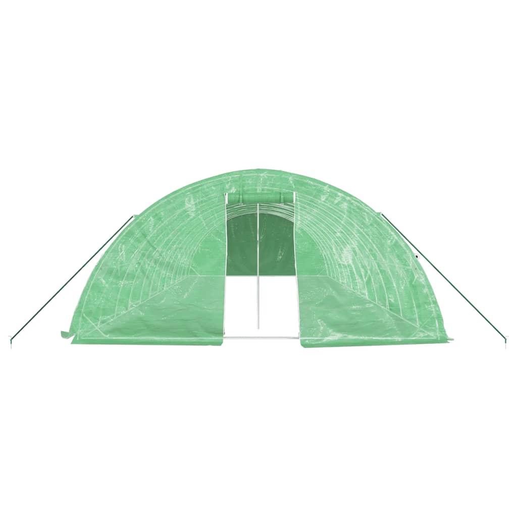 vidaXL Seră cu cadru din oțel, verde, 60 m², 12x5x2,3 m