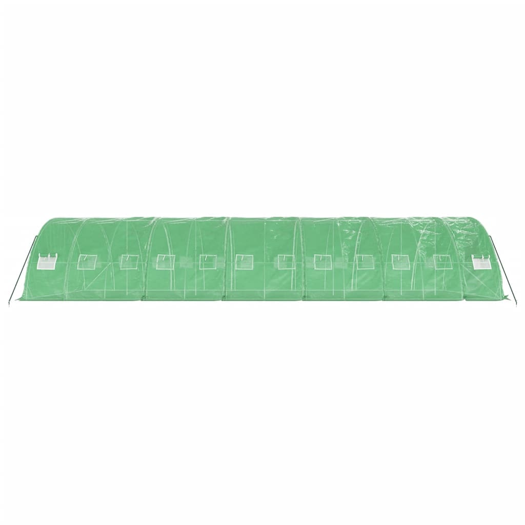 vidaXL Seră cu cadru din oțel, verde, 60 m², 12x5x2,3 m