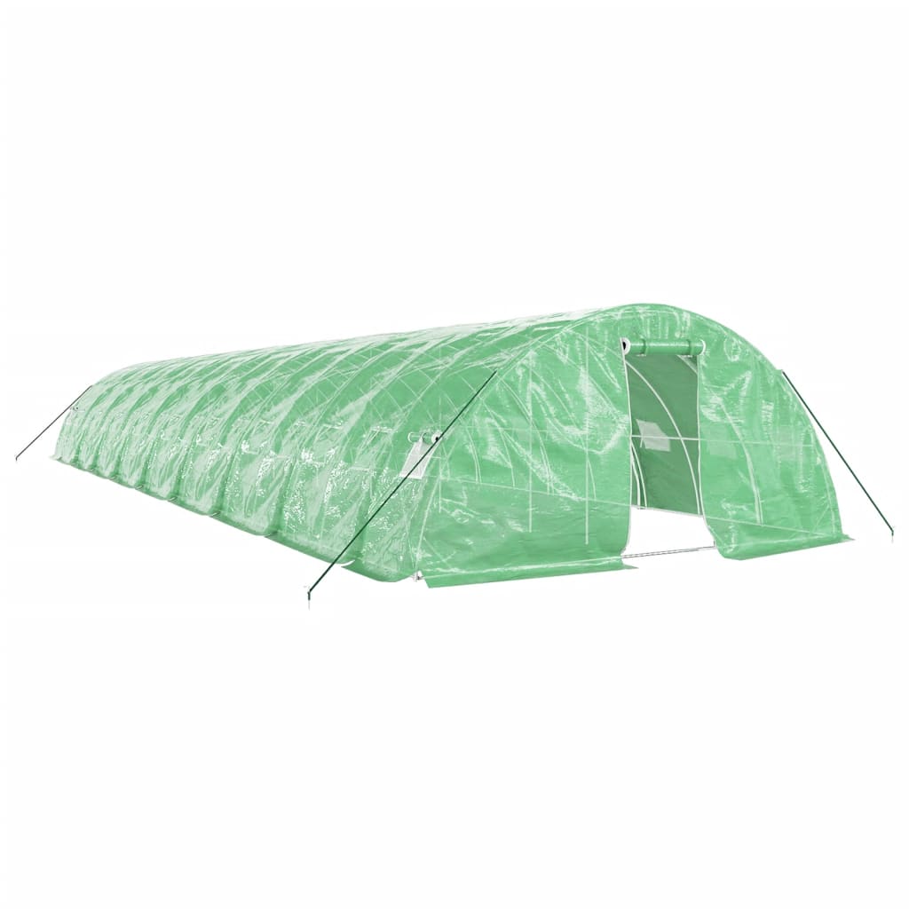 vidaXL Seră cu cadru din oțel, verde, 90 m², 18x5x2,3 m