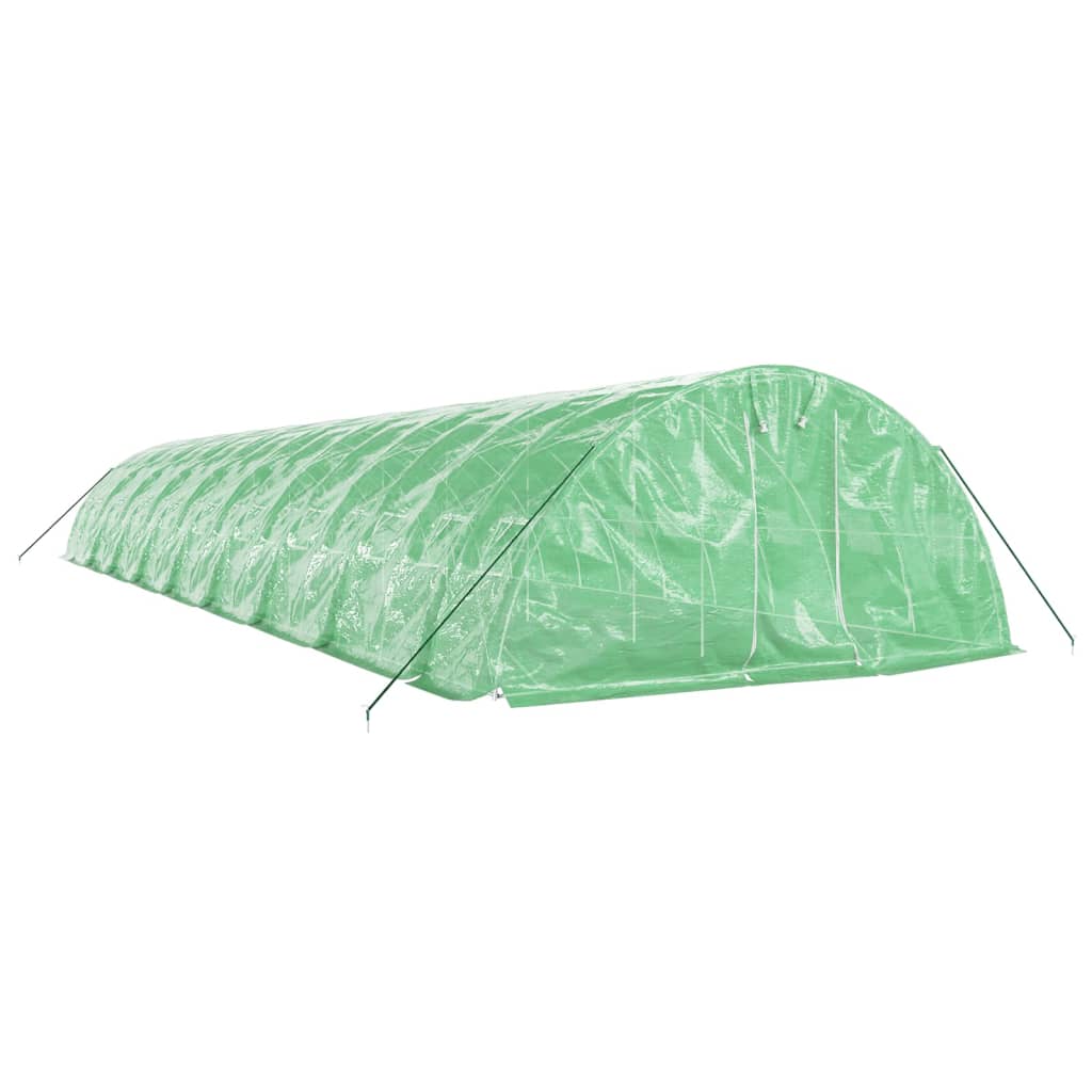 vidaXL Seră cu cadru din oțel, verde, 90 m², 18x5x2,3 m