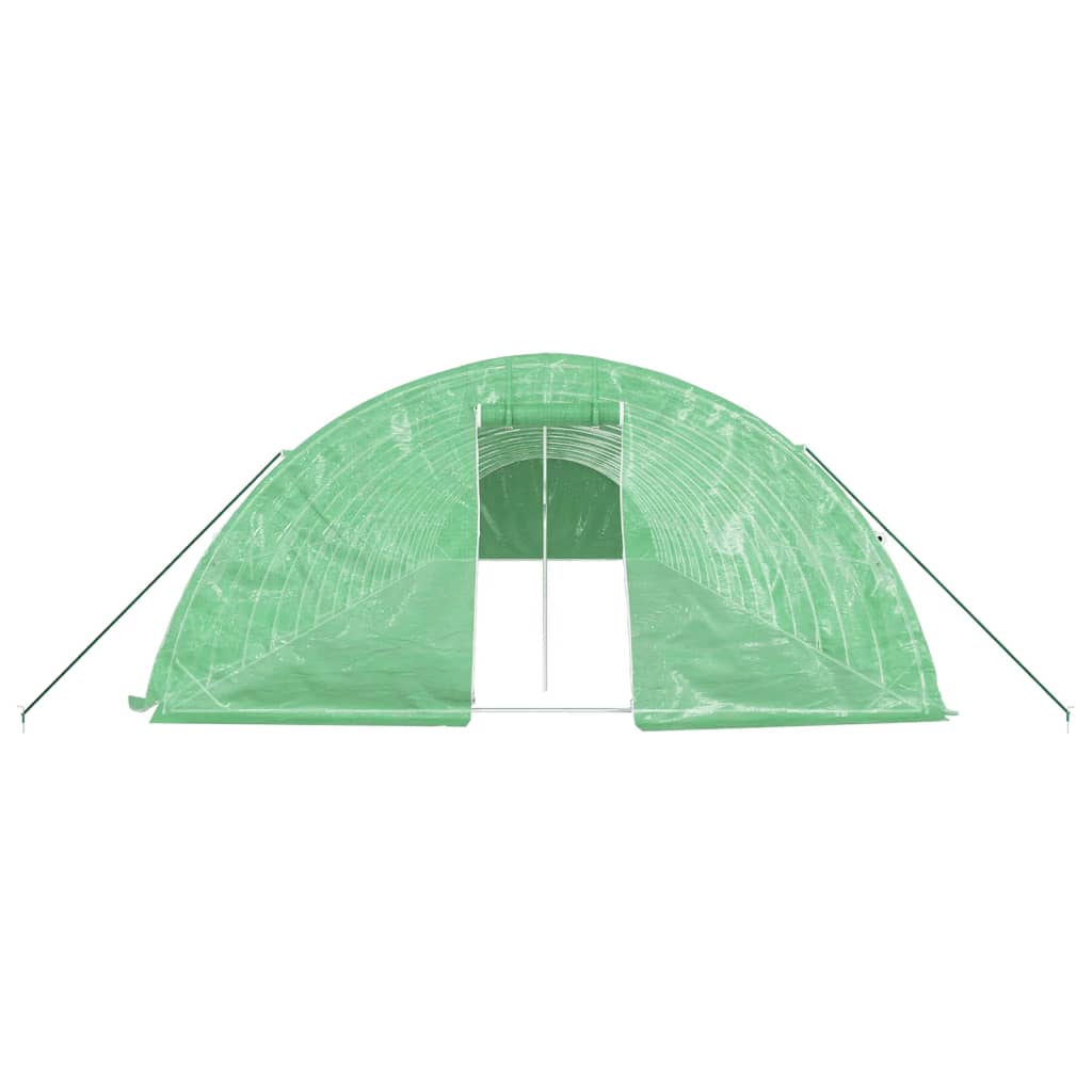 vidaXL Seră cu cadru din oțel, verde, 90 m², 18x5x2,3 m
