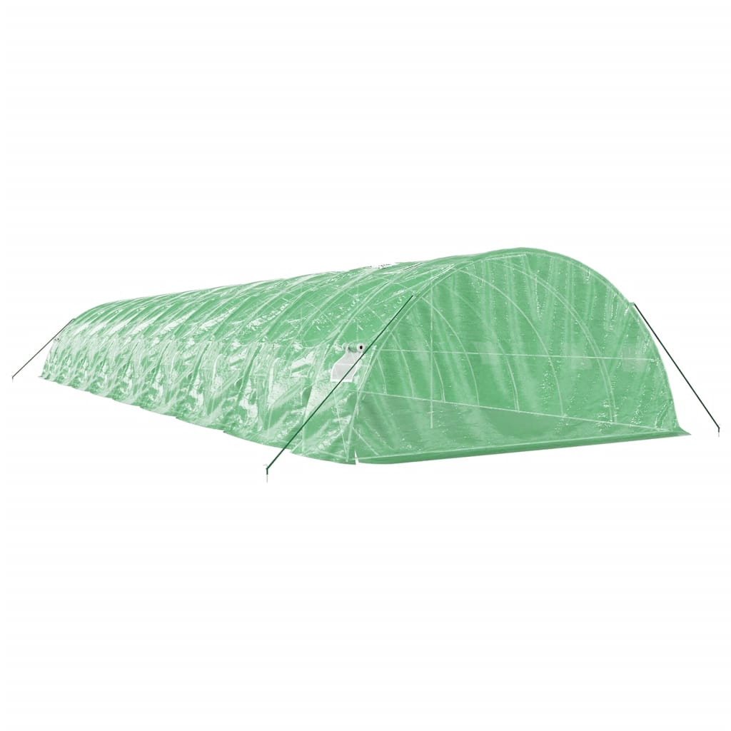 vidaXL Seră cu cadru din oțel, verde, 90 m², 18x5x2,3 m