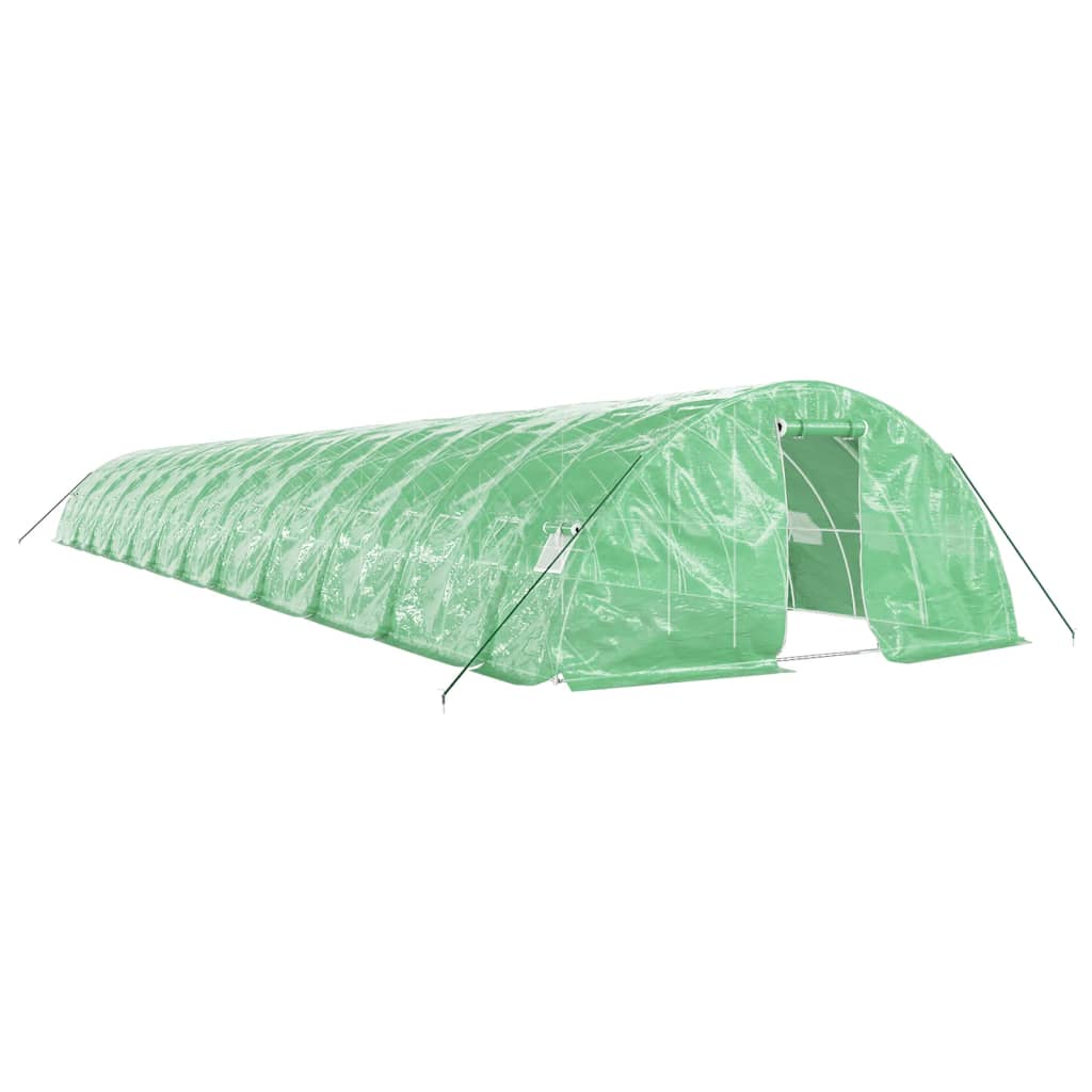 vidaXL Seră cu cadru din oțel, verde, 120 m², 24x5x2,3 m vidaXL Seră cu cadru din oțel, verde, 120 m², 24x5x2,3 m