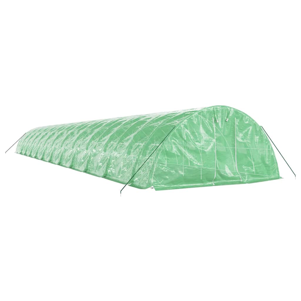 vidaXL Seră cu cadru din oțel, verde, 120 m², 24x5x2,3 m vidaXL Seră cu cadru din oțel, verde, 120 m², 24x5x2,3 m