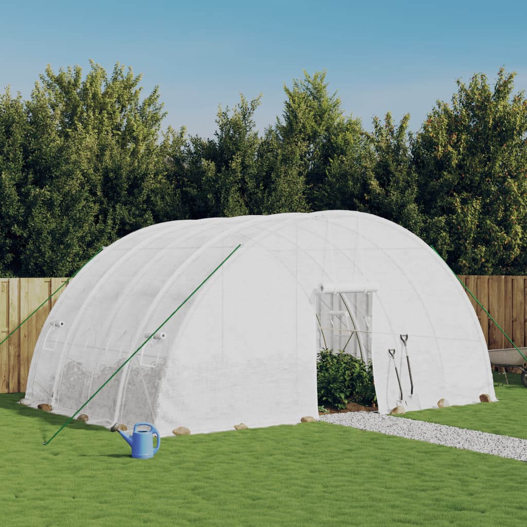 vidaXL Seră cu cadru din oțel, alb, 24 m², 6x4x2,85 m vidaXL Seră cu cadru din oțel, alb, 24 m², 6x4x2,85 m