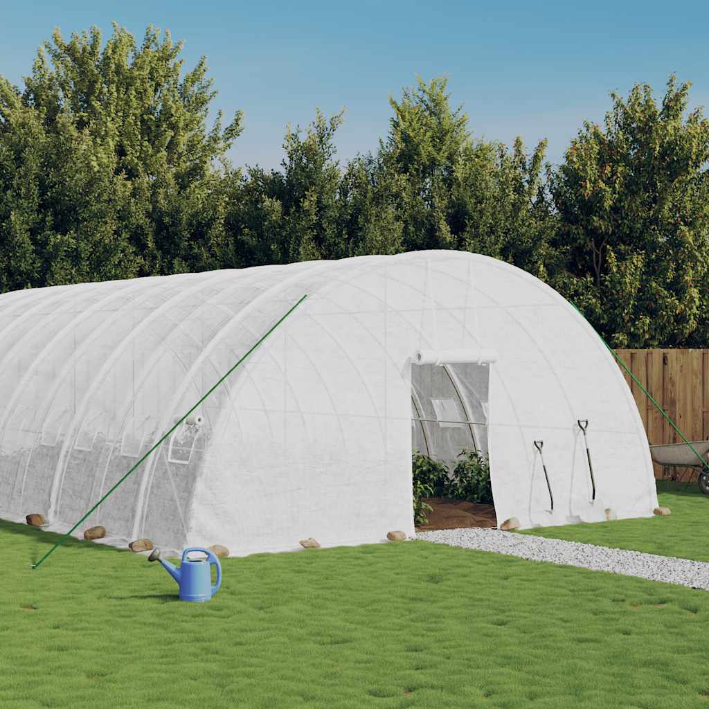 vidaXL Seră cu cadru din oțel, alb, 36 m², 6x6x2,85 m vidaXL Seră cu cadru din oțel, alb, 36 m², 6x6x2,85 m