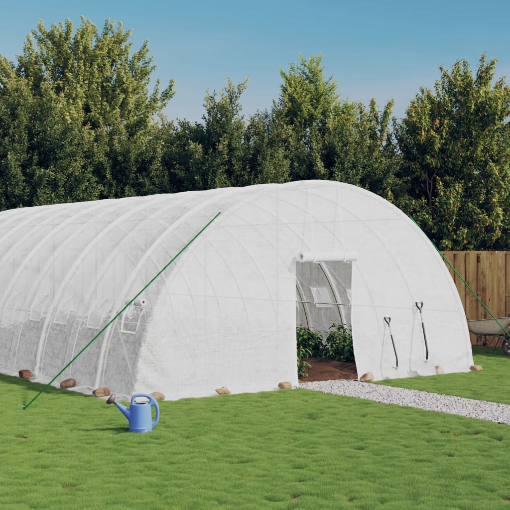 vidaXL Seră cu cadru din oțel, alb, 144 m², 24x6x2,85 m vidaXL Seră cu cadru din oțel, alb, 144 m², 24x6x2,85 m