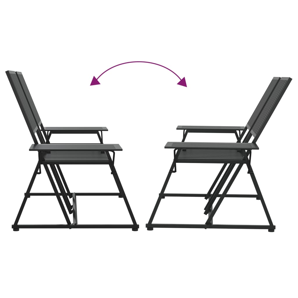 vidaXL Bancă de grădină cu 2 locuri, negru, 165 cm, oțel vidaXL Bancă de grădină cu 2 locuri, negru, 165 cm, oțel