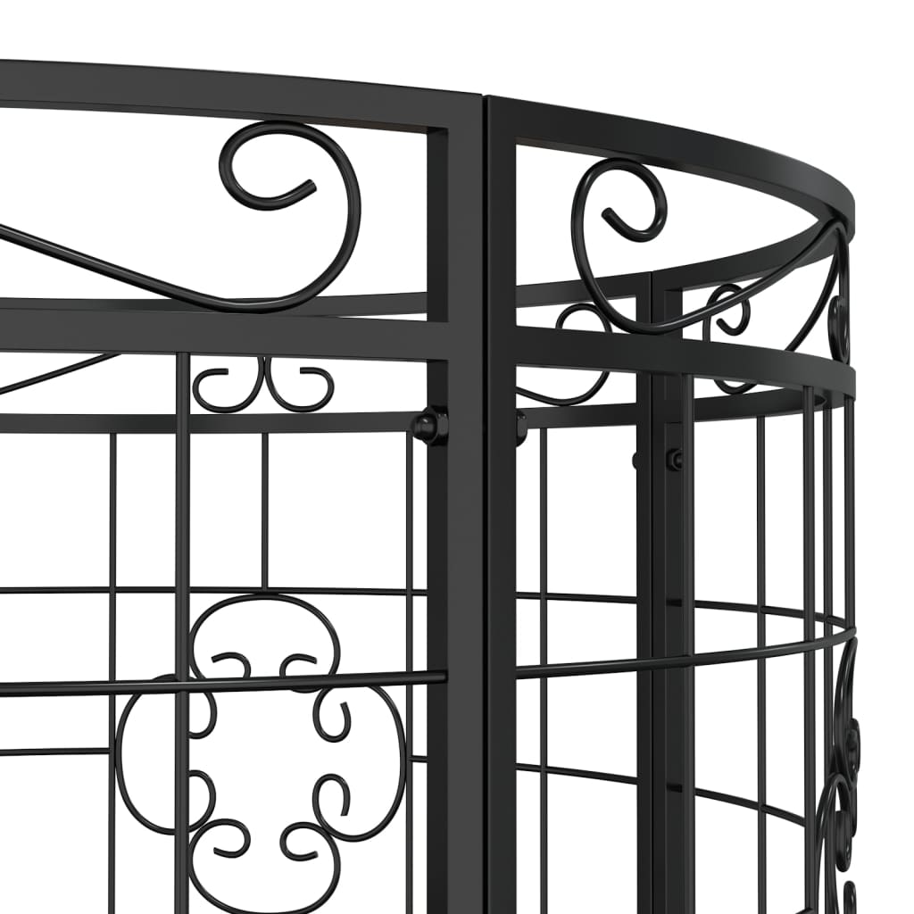 vidaXL Bancă circulară de copac, negru, Ø137 cm, oțel vidaXL Bancă circulară de copac, negru, Ø137 cm, oțel