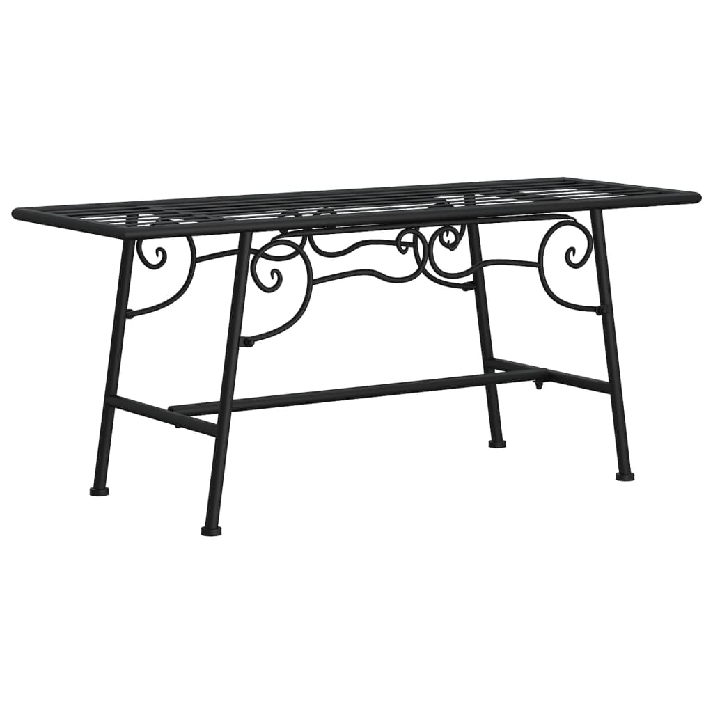 vidaXL Bancă de copac, negru, 110 cm, oțel