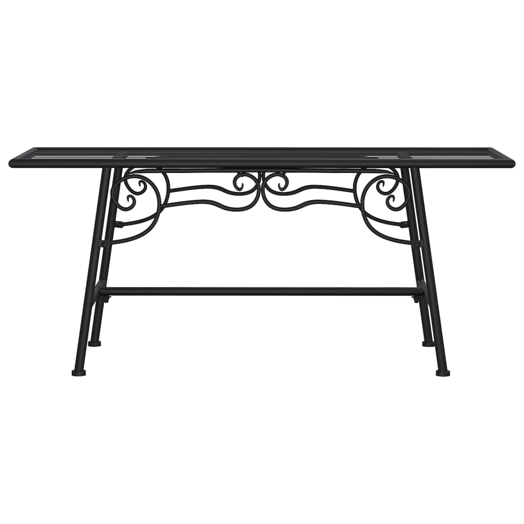 vidaXL Bancă de copac, negru, 110 cm, oțel