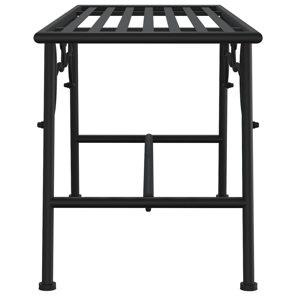 vidaXL Bancă de copac, negru, 110 cm, oțel