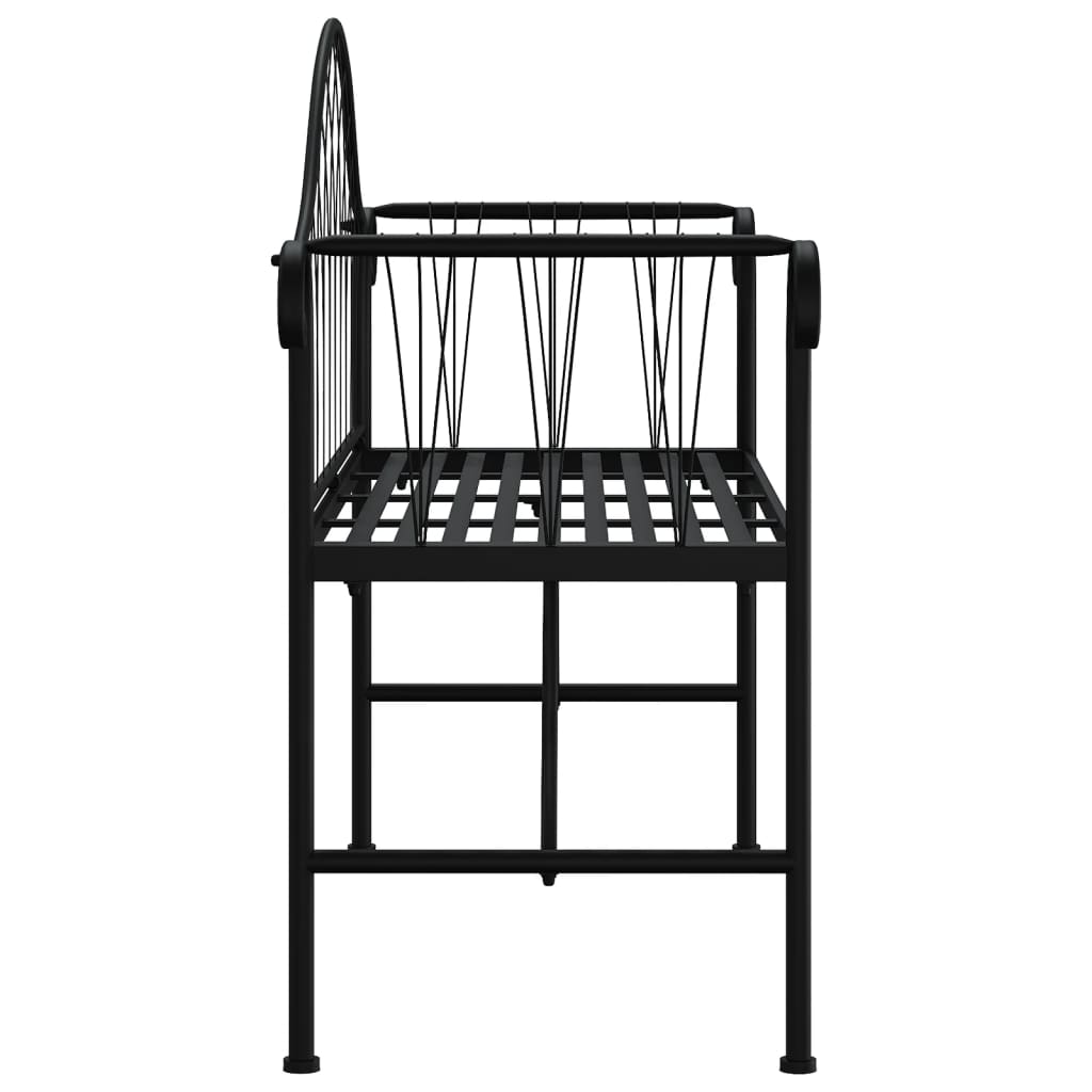 vidaXL Bancă de grădină cu 2 locuri, negru, 128 cm, oțel vidaXL Bancă de grădină cu 2 locuri, negru, 128 cm, oțel
