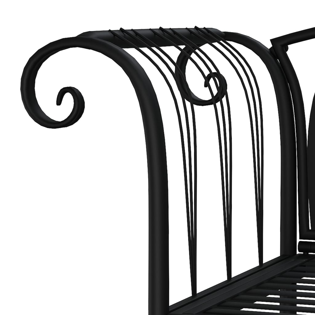 vidaXL Bancă de grădină cu 2 locuri, negru, 128 cm, oțel vidaXL Bancă de grădină cu 2 locuri, negru, 128 cm, oțel