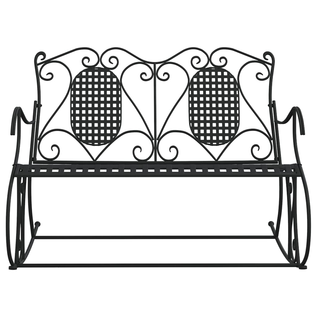 vidaXL Bancă balansoar cu 2 locuri, negru, 113 cm, oțel vidaXL Bancă balansoar cu 2 locuri, negru, 113 cm, oțel