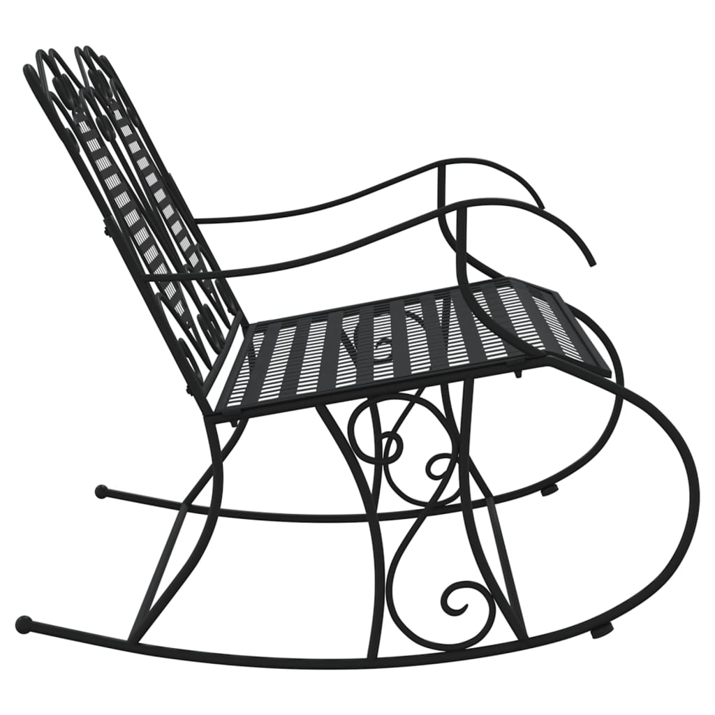 vidaXL Bancă balansoar cu 2 locuri, negru, 113 cm, oțel vidaXL Bancă balansoar cu 2 locuri, negru, 113 cm, oțel