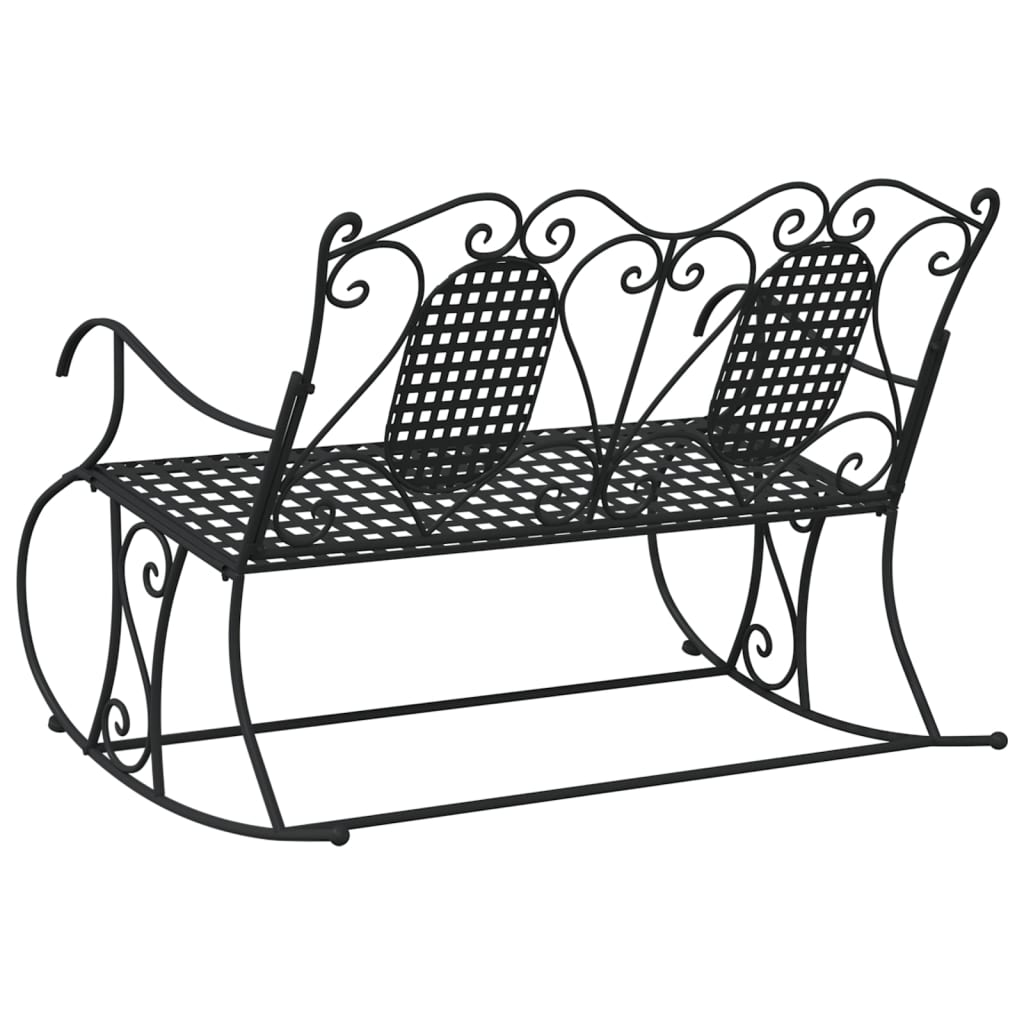 vidaXL Bancă balansoar cu 2 locuri, negru, 113 cm, oțel vidaXL Bancă balansoar cu 2 locuri, negru, 113 cm, oțel