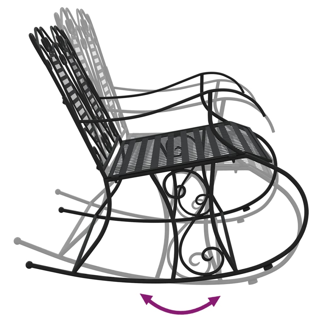 vidaXL Bancă balansoar cu 2 locuri, negru, 113 cm, oțel vidaXL Bancă balansoar cu 2 locuri, negru, 113 cm, oțel