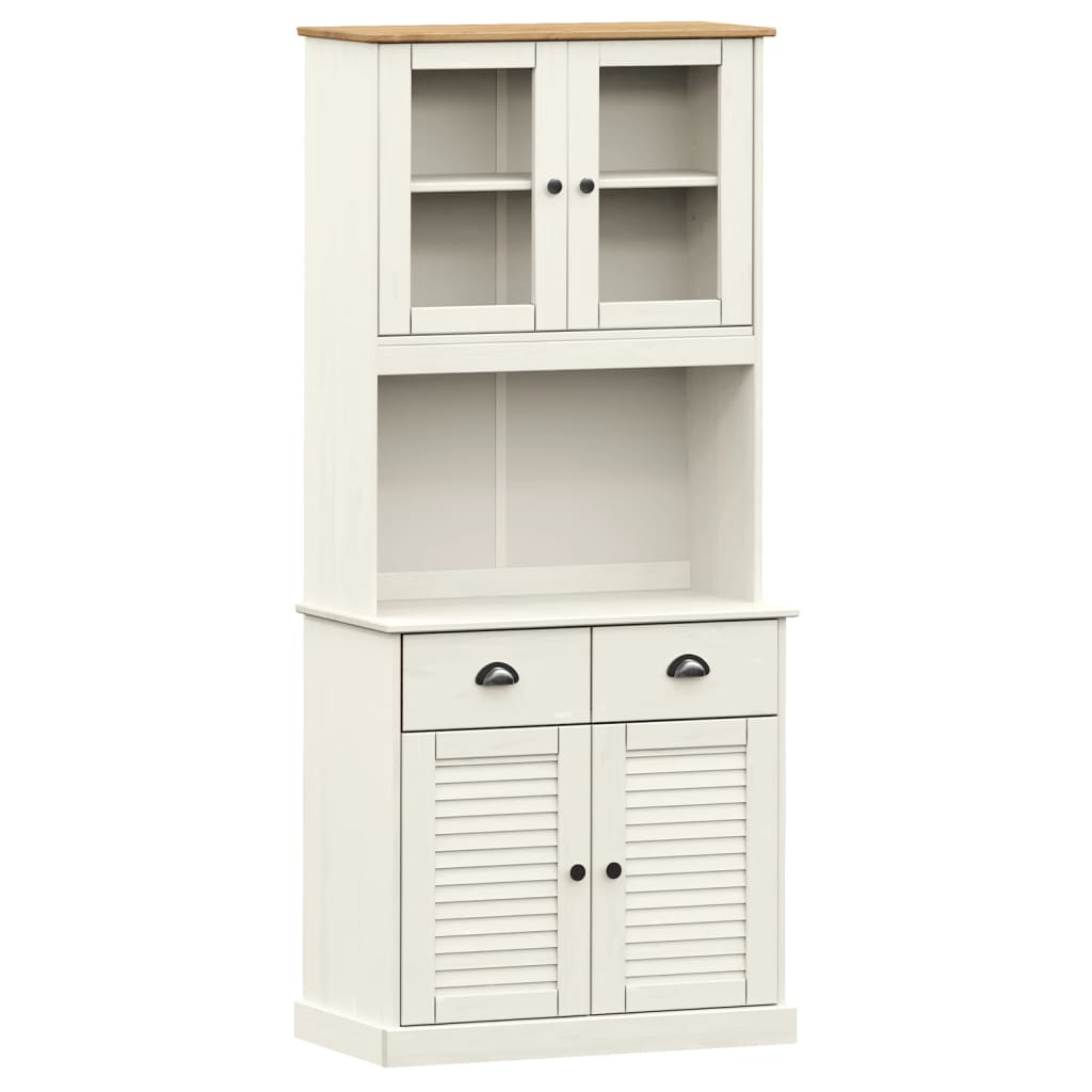 vidaXL Dulap înalt VIGO, alb, 78x40x175 cm, lemn masiv de pin