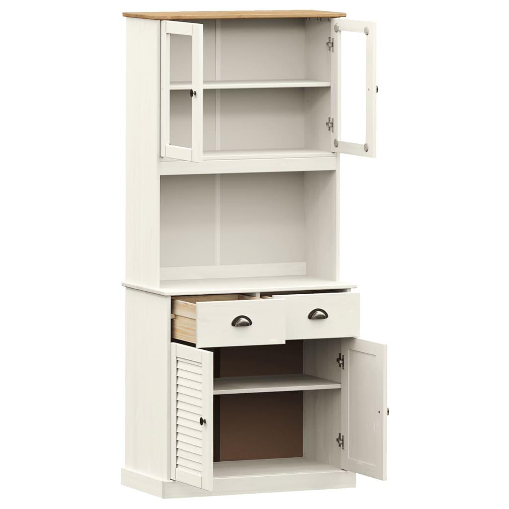 vidaXL Dulap înalt VIGO, alb, 78x40x175 cm, lemn masiv de pin