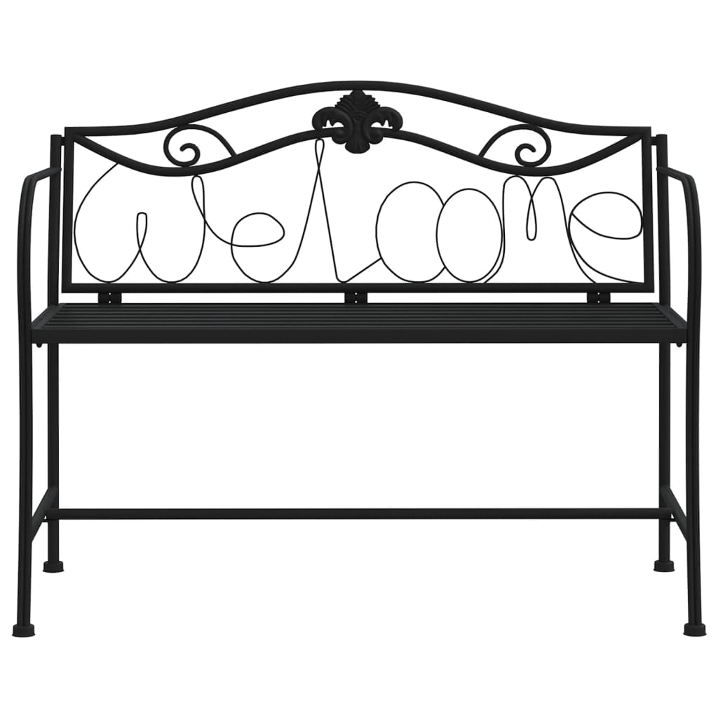 vidaXL Bancă de grădină cu 2 locuri, negru, 104 cm, oțel vidaXL Bancă de grădină cu 2 locuri, negru, 104 cm, oțel
