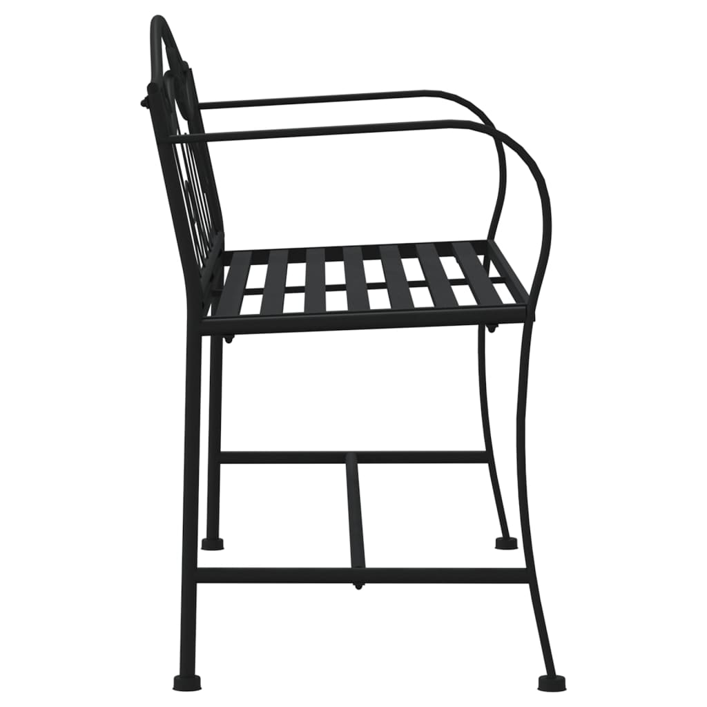 vidaXL Bancă de grădină cu 2 locuri, negru, 104 cm, oțel vidaXL Bancă de grădină cu 2 locuri, negru, 104 cm, oțel