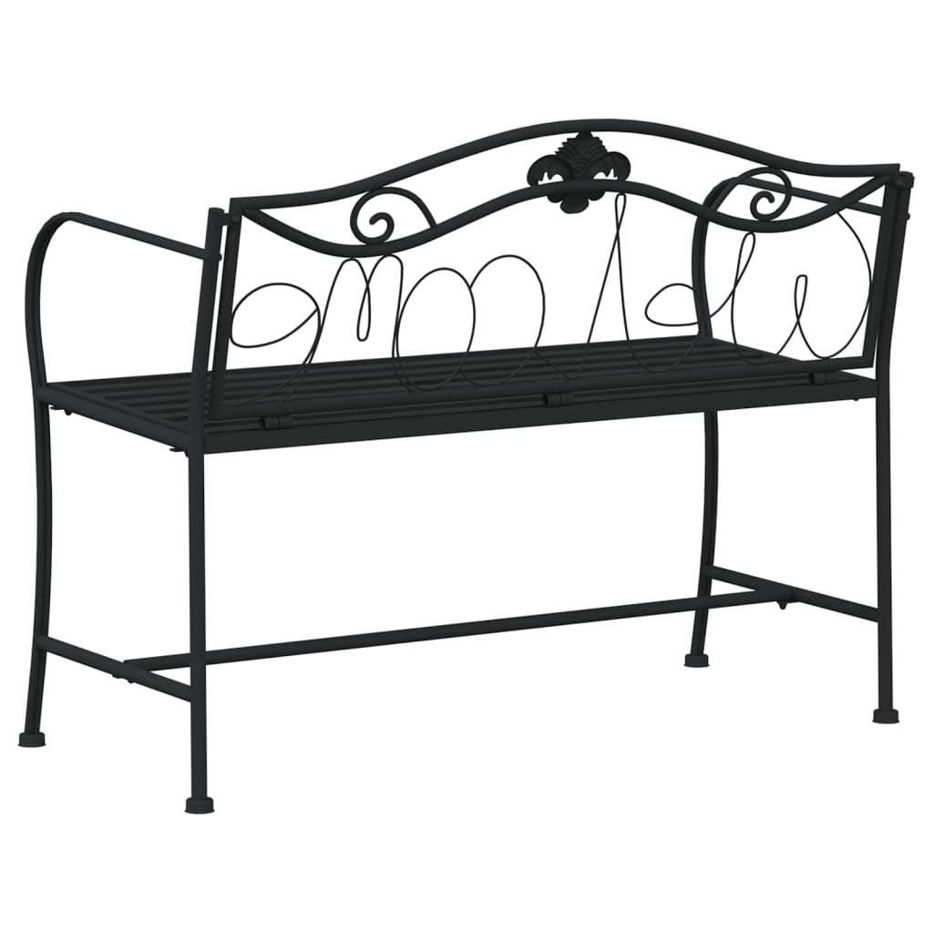 vidaXL Bancă de grădină cu 2 locuri, negru, 104 cm, oțel vidaXL Bancă de grădină cu 2 locuri, negru, 104 cm, oțel