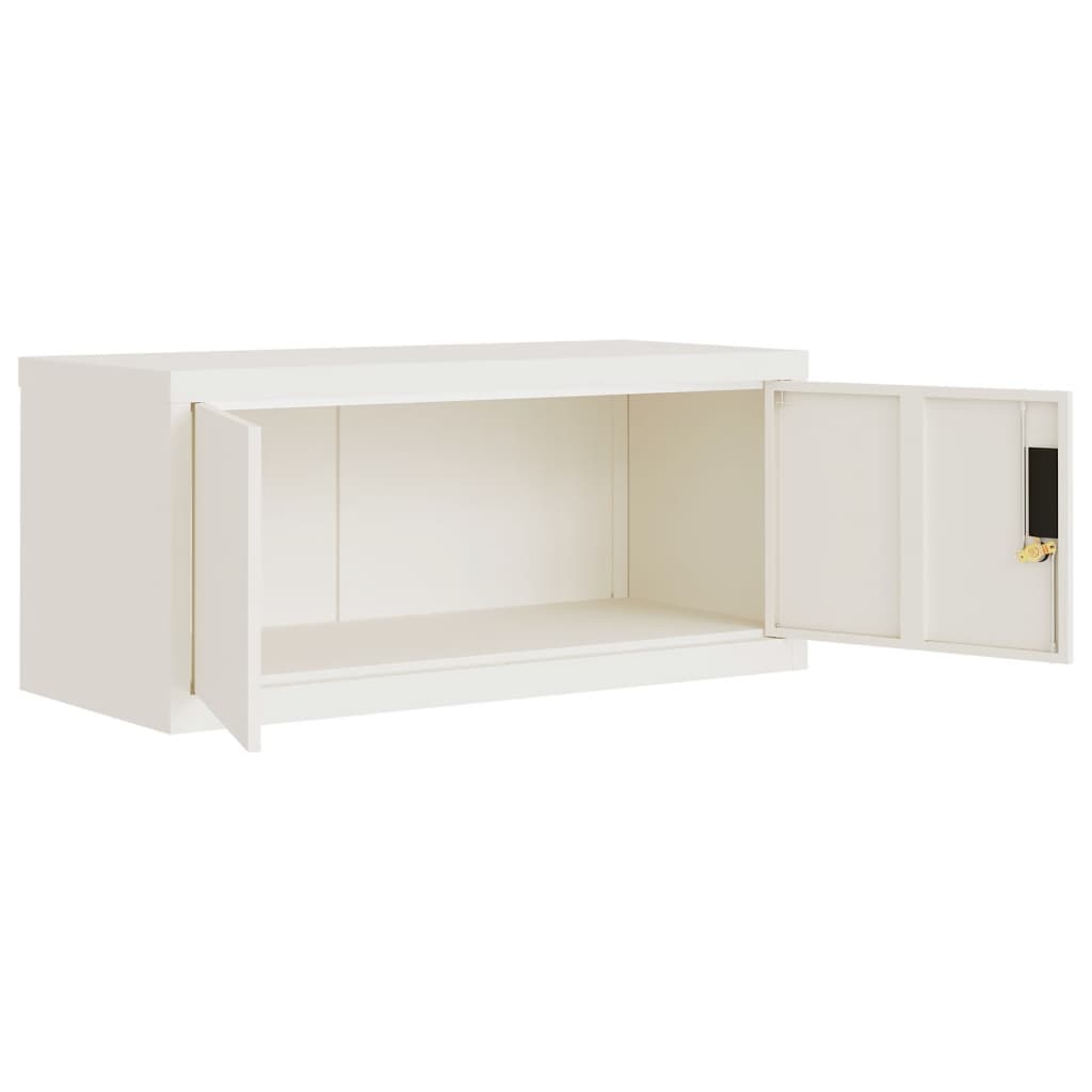 vidaXL Fișet, alb, 90x40x145 cm, oțel vidaXL Fișet, alb, 90x40x145 cm, oțel