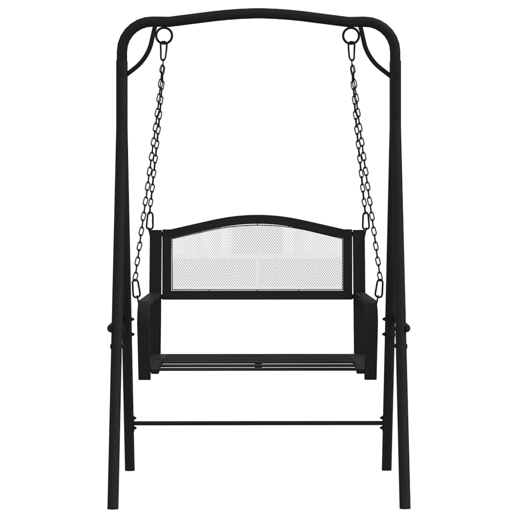 vidaXL Bancă balansoar, negru, 124 cm, oțel vidaXL Bancă balansoar, negru, 124 cm, oțel