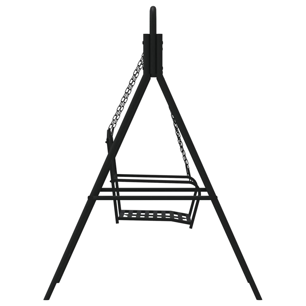 vidaXL Bancă balansoar, negru, 124 cm, oțel vidaXL Bancă balansoar, negru, 124 cm, oțel