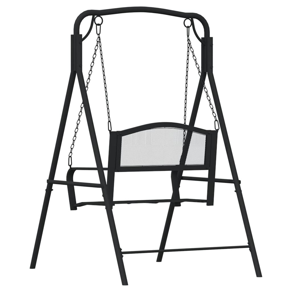vidaXL Bancă balansoar, negru, 124 cm, oțel vidaXL Bancă balansoar, negru, 124 cm, oțel