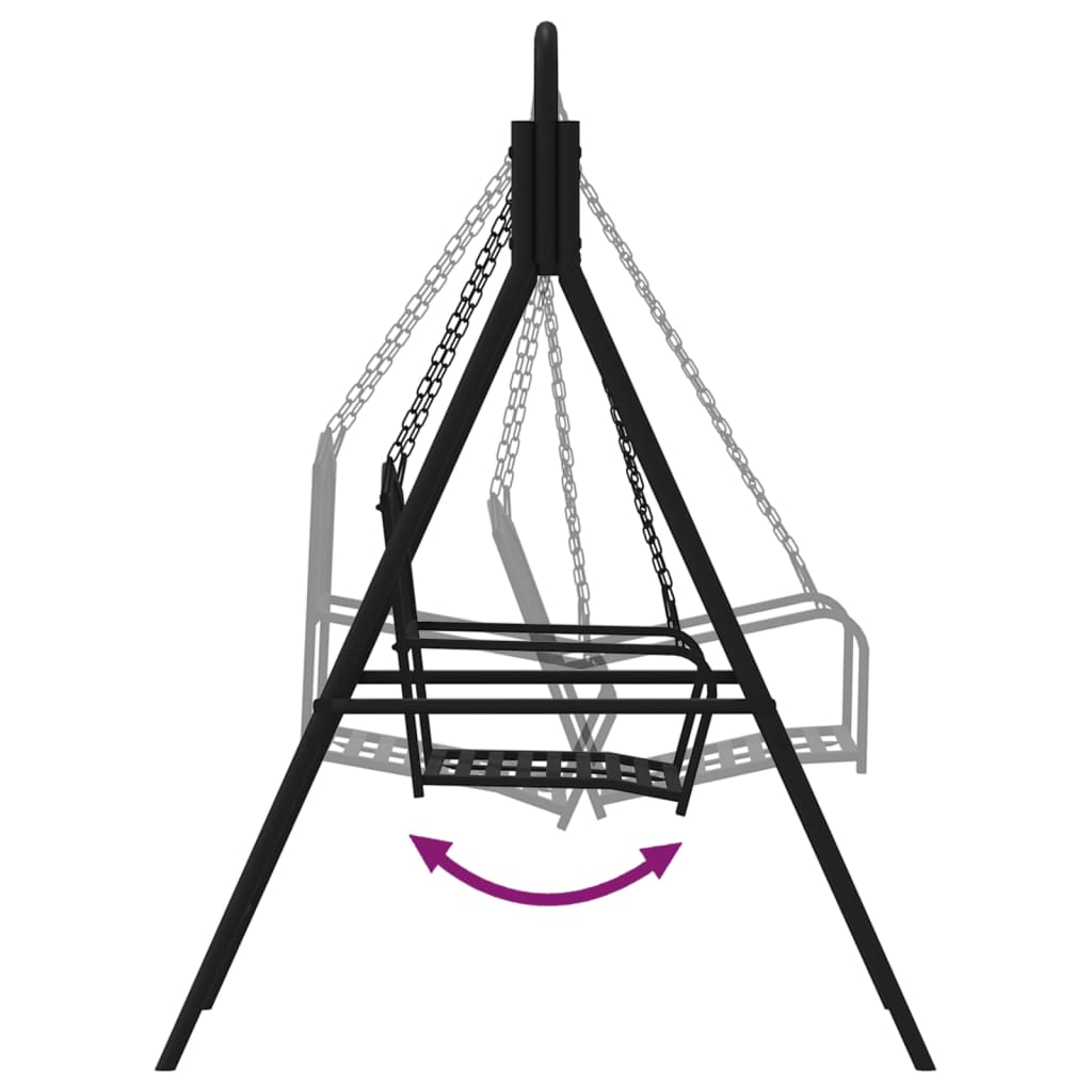 vidaXL Bancă balansoar, negru, 124 cm, oțel vidaXL Bancă balansoar, negru, 124 cm, oțel