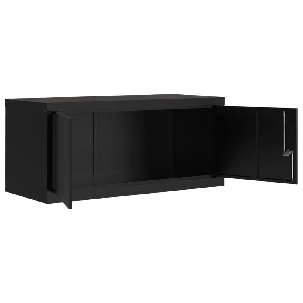 vidaXL Fișet, negru, 90x40x130 cm, oțel vidaXL Fișet, negru, 90x40x130 cm, oțel