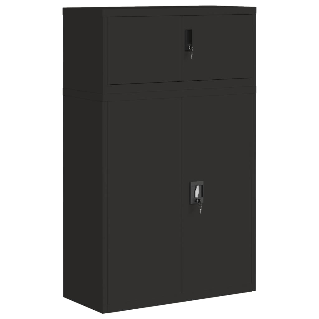 vidaXL Fișet, negru, 90x40x145 cm, oțel vidaXL Fișet, negru, 90x40x145 cm, oțel