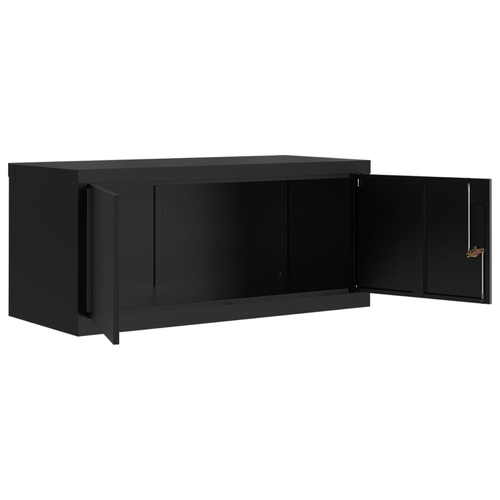 vidaXL Fișet, negru, 90x40x220 cm, oțel vidaXL Fișet, negru, 90x40x220 cm, oțel