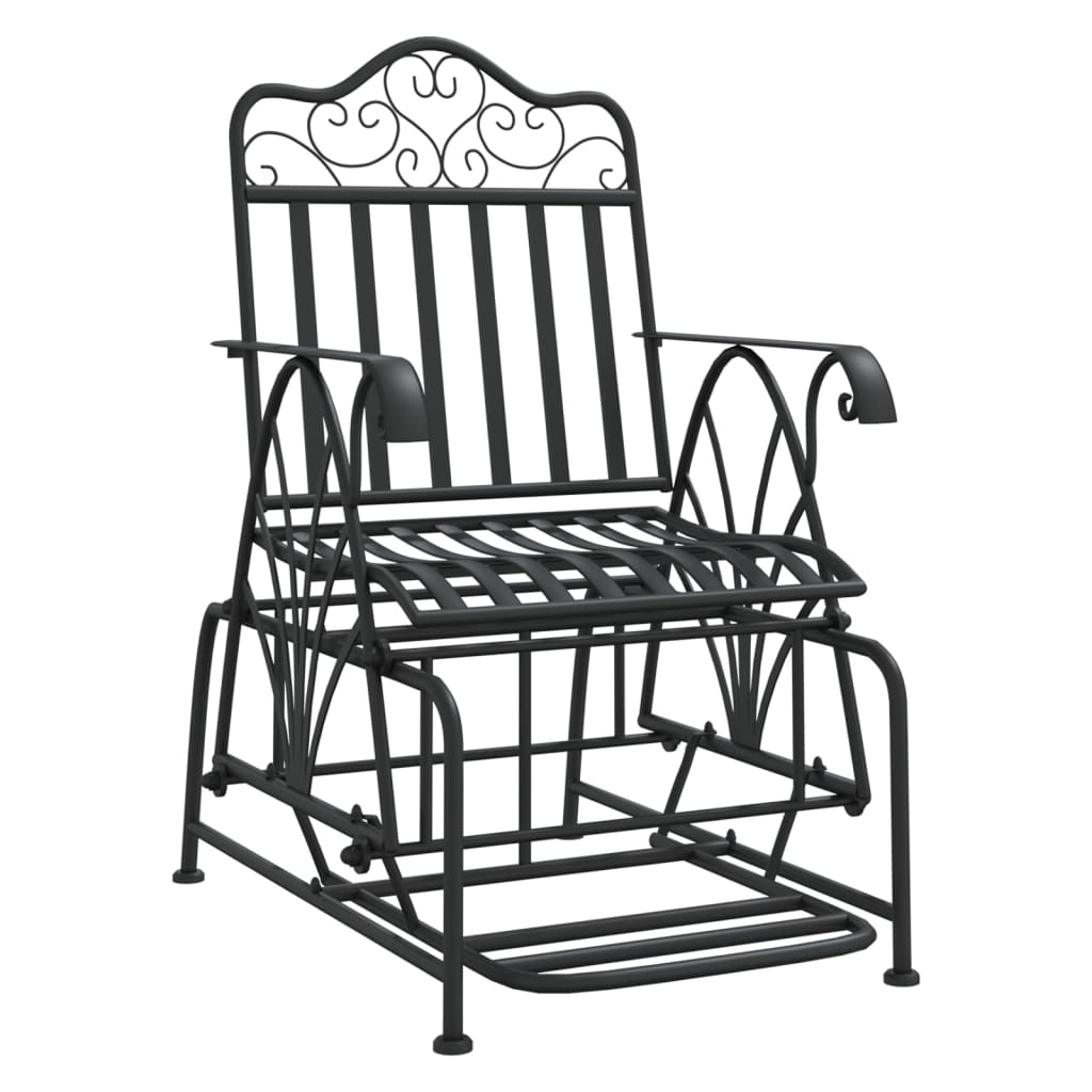 vidaXL Bancă glisantă, negru, 61 cm, oțel vidaXL Bancă glisantă, negru, 61 cm, oțel