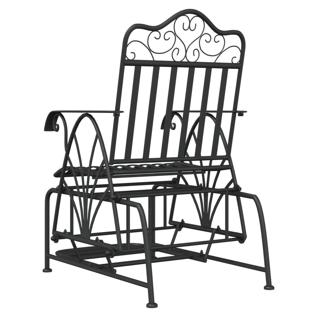vidaXL Bancă glisantă, negru, 61 cm, oțel vidaXL Bancă glisantă, negru, 61 cm, oțel
