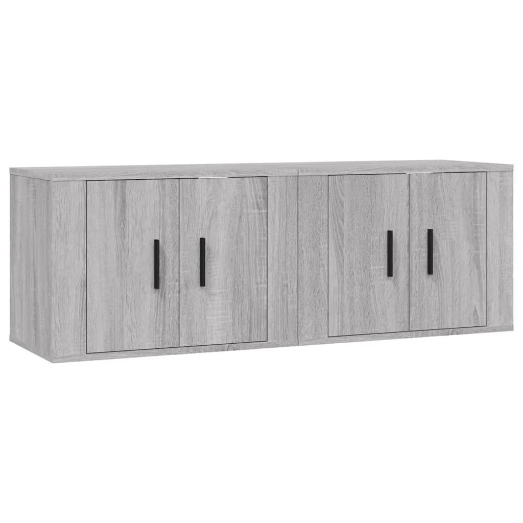 vidaXL Dulapuri TV montate pe perete, 2 buc., gri sonoma 57x34,5x40 cm vidaXL Dulapuri TV montate pe perete, 2 buc., gri sonoma 57x34,5x40 cm