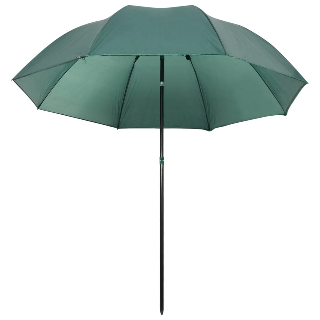 vidaXL Umbrelă pentru pescuit, verde, 220x193 cm