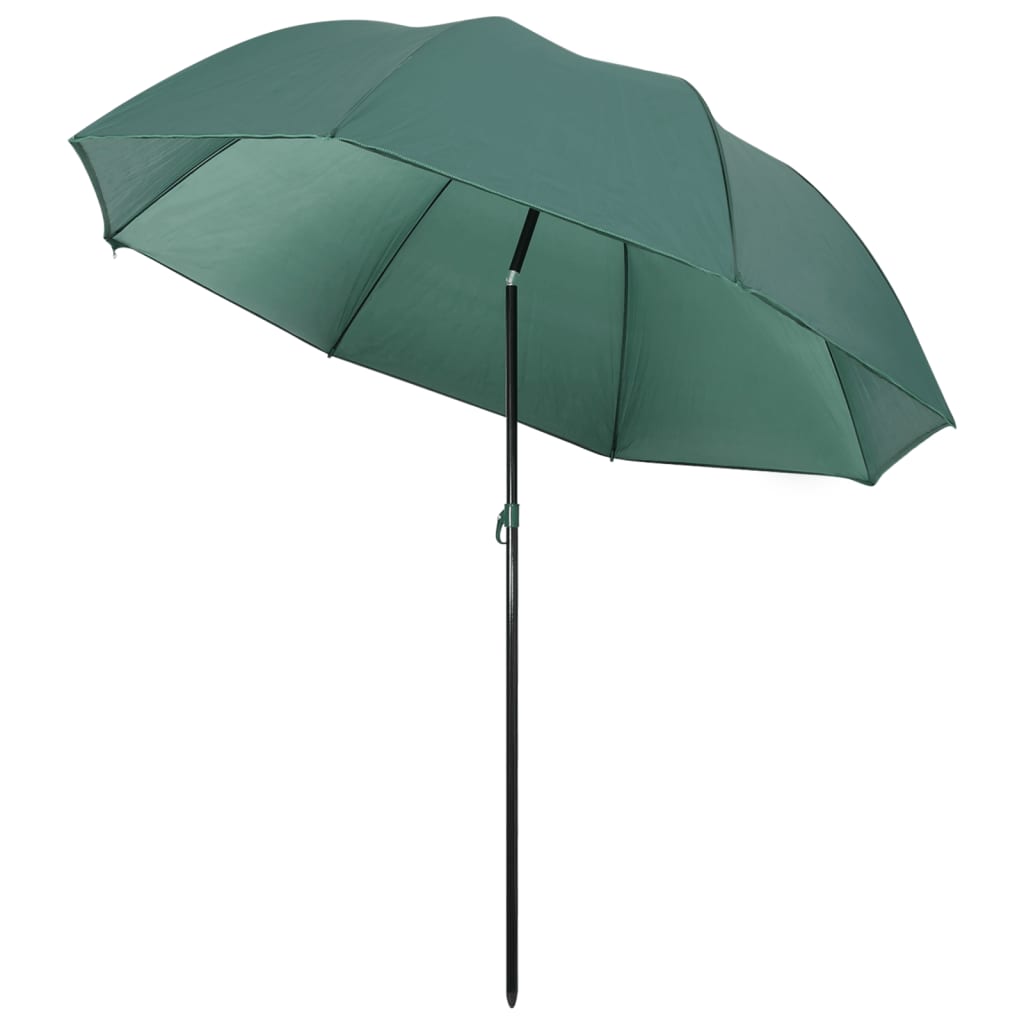 vidaXL Umbrelă pentru pescuit, verde, 220x193 cm