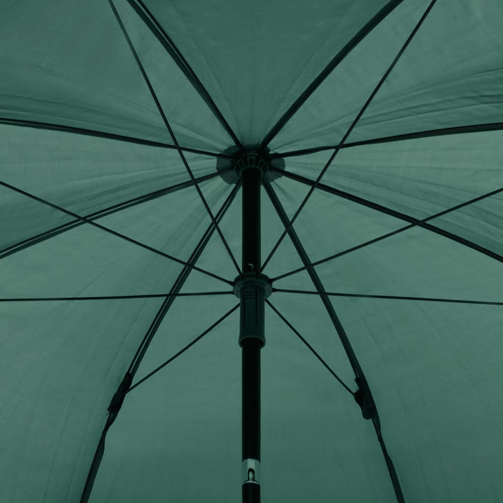 vidaXL Umbrelă pentru pescuit, verde, 220x193 cm